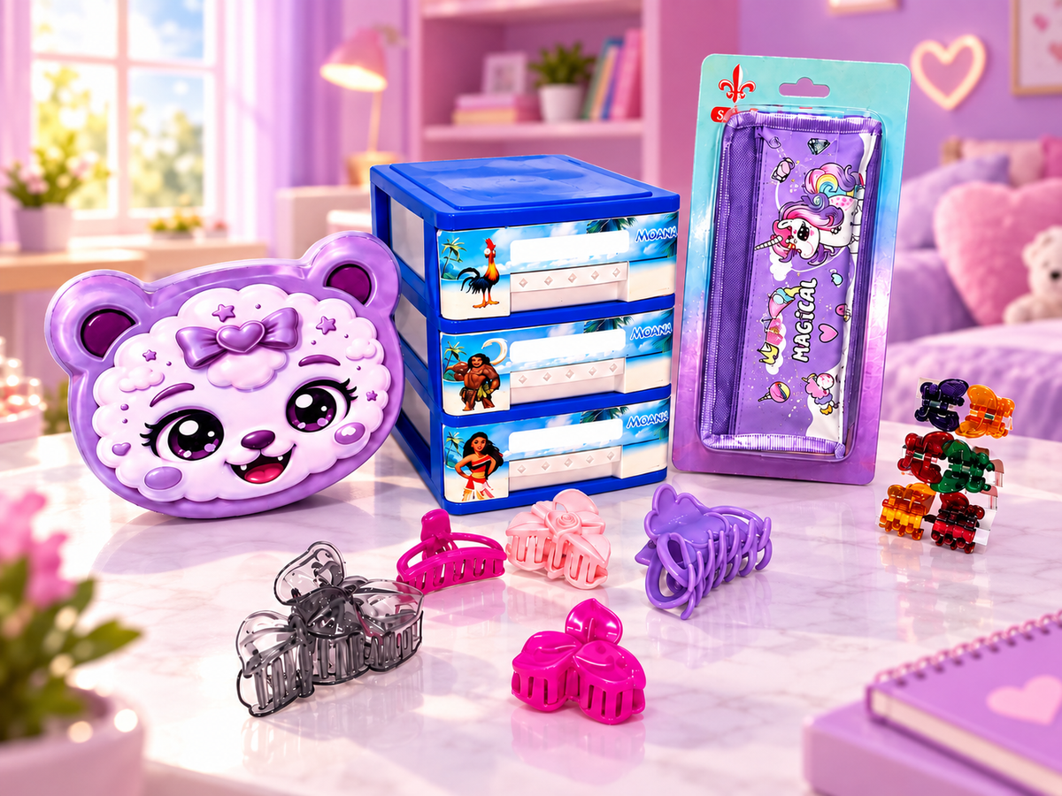 Purple Character Unicorn School Accessory Bundle