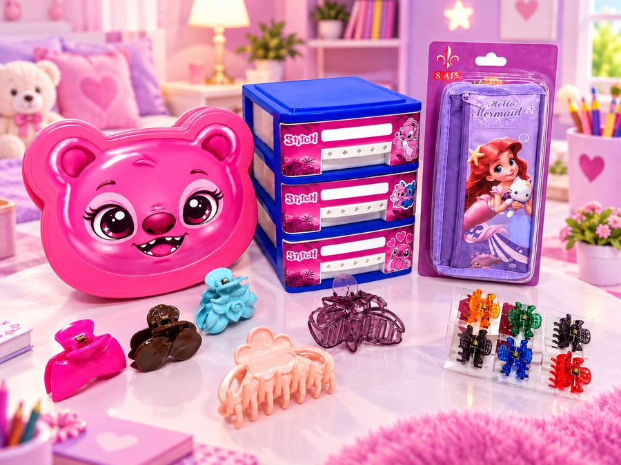 Pink Character School Accessory Bundle