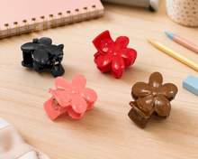 Flower hair claw clips in black red peach and brown shades