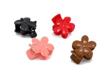 Flower hair claw clips in black red peach and brown shades