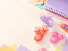 Flower hair claw clips in coral lavender and pink shades