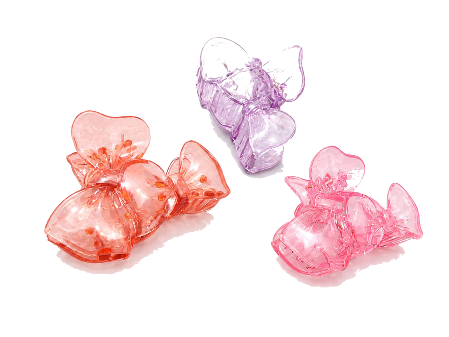 Flower hair claw clips in coral lavender and pink shades