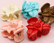 Five-color flower hair claw clip set