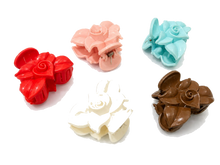 Five-color flower hair claw clip set