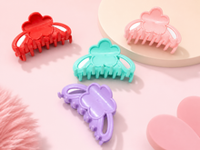 Four-color flower hair claw clip set