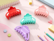 Four-color flower hair claw clip set