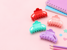 Four-color flower hair claw clip set