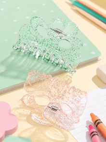 Flower hair claw clips in green and orange shades