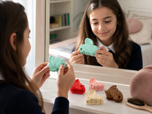 Leaf-shaped hair claw clips in rose tones