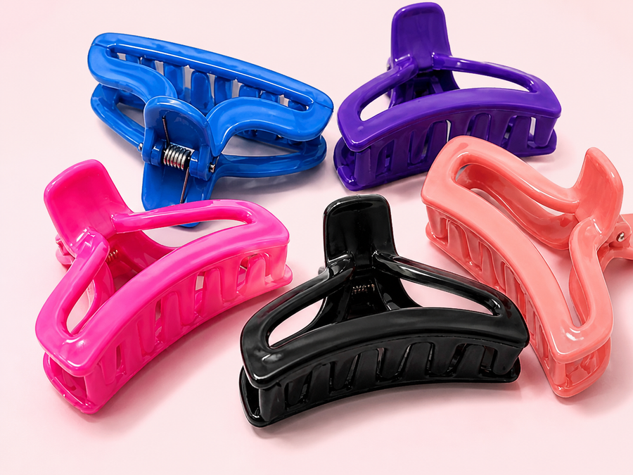 Long rectangular hair claw clips