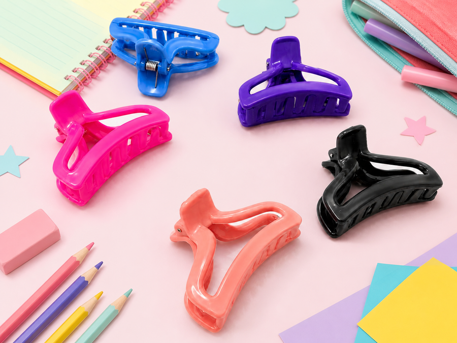 Long rectangular hair claw clips