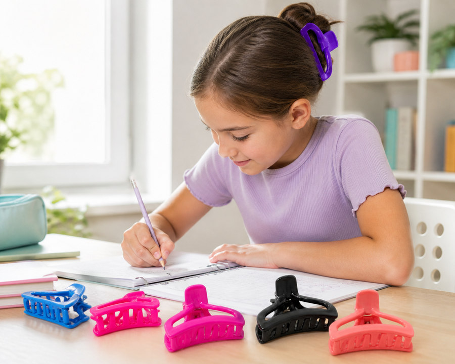Long rectangular hair claw clips