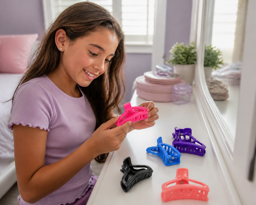 Long rectangular hair claw clips