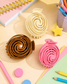 Neutral spiral hair claw clips