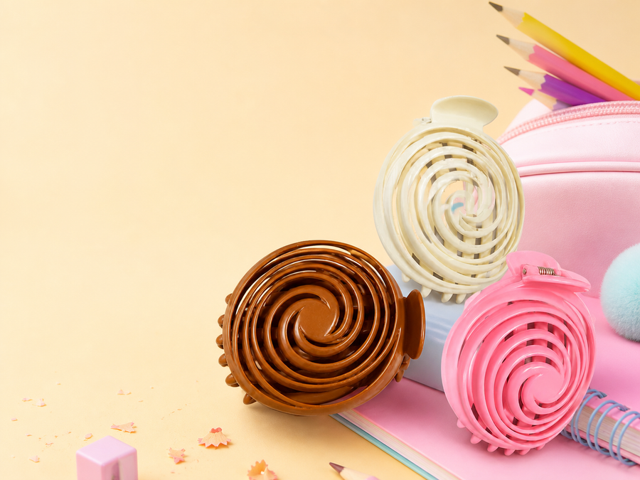 Neutral spiral hair claw clips