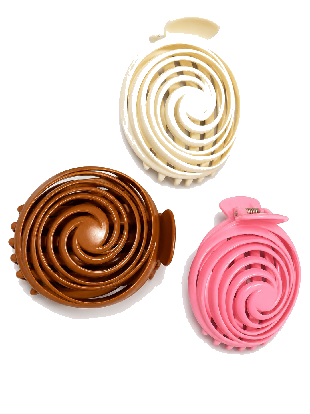 Neutral Spiral Hair Claw Clips – Set video 1