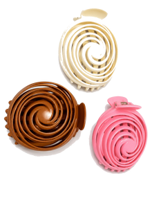 Neutral spiral hair claw clips