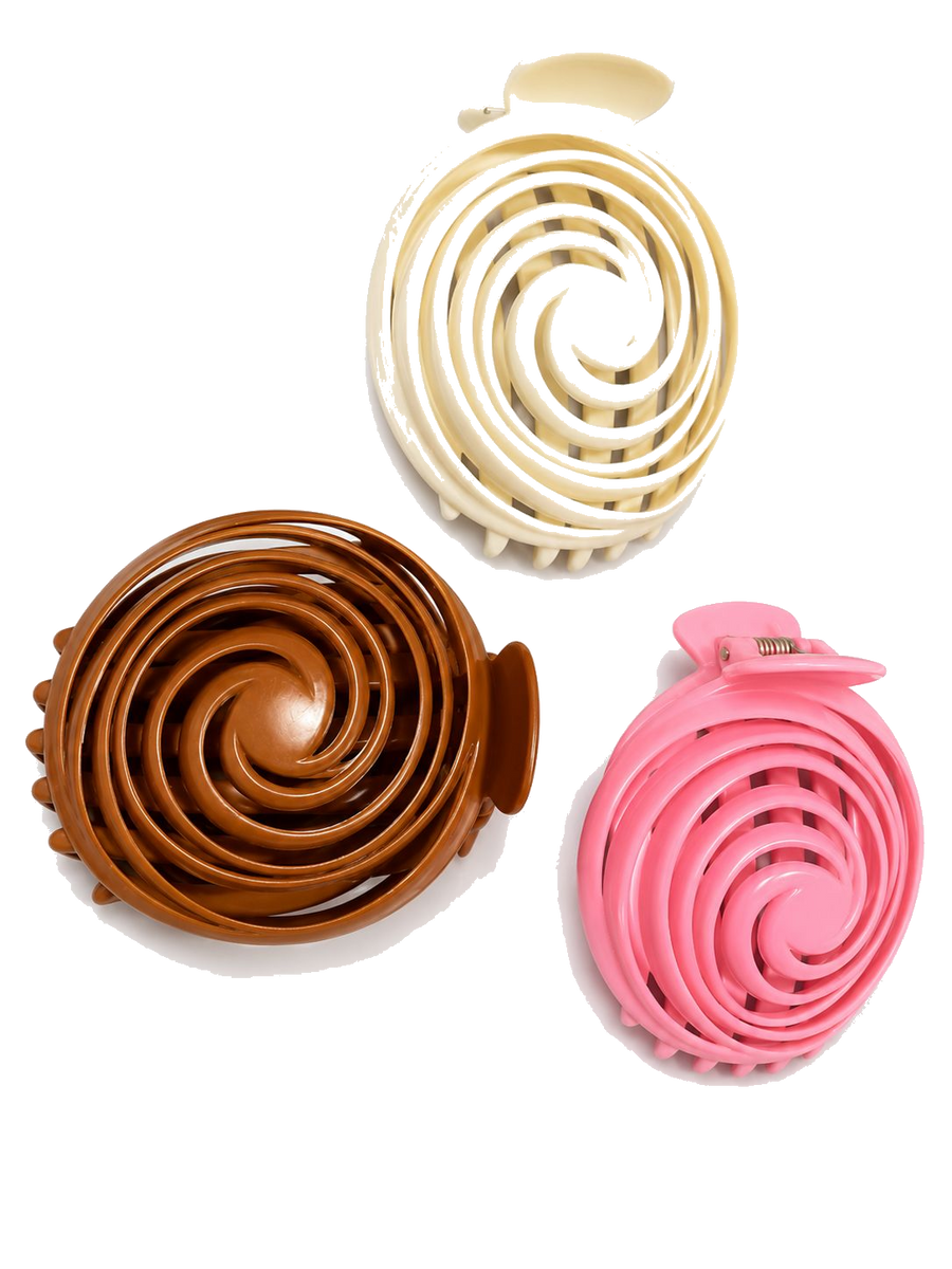 Neutral spiral hair claw clips