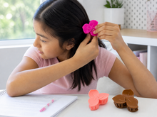 Leaf hair claw clips in pale pink hot pink and brown shades