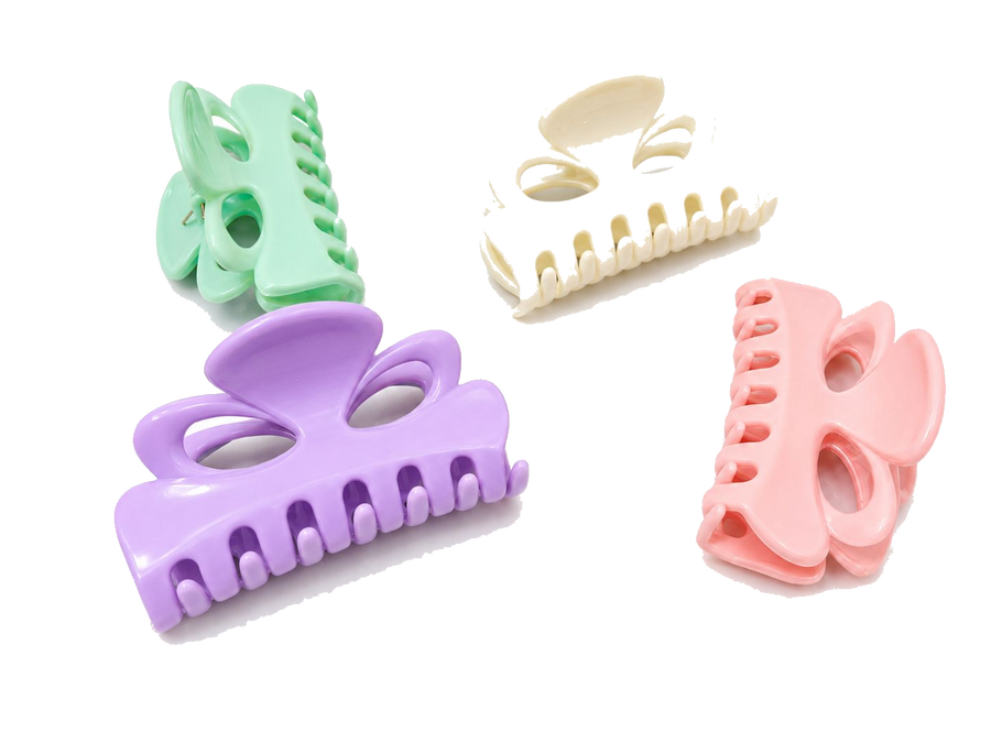 Pastel flower hair claw clips