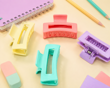 Pastel rounded rectangle hair claw clips