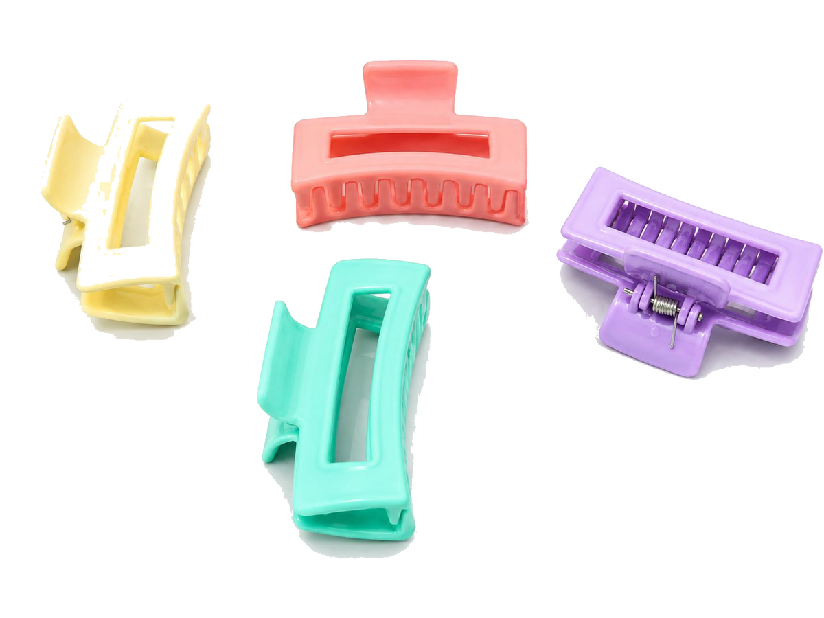 Pastel Rounded Rectangle Hair Claw Clips video 1
