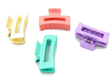 Pastel rounded rectangle hair claw clips
