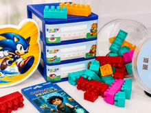 Character cubby building block and pencil bundle