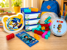 Character cubby building block and pencil bundle