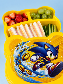 Yellow character lunch box with compartments