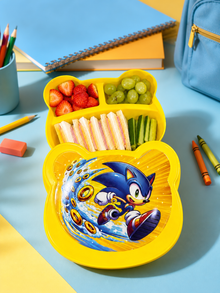 Yellow character lunch box with compartments