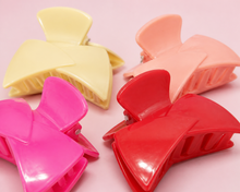 Wide bow hair claw clips