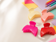 Wide bow hair claw clips